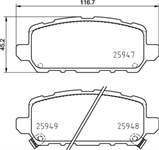 FREN BALATASI ARKA-(HONDA : HR-V 1.5/1.6 i-DTEC 2015>>  )