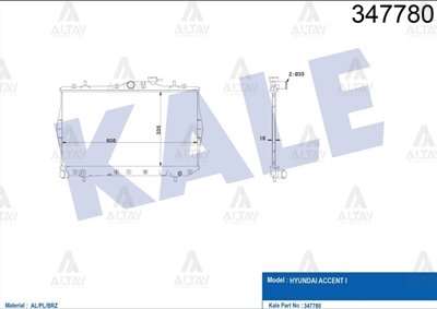 RADYATÖR SU ACCENT 95-00 1.3 MÜŞÜR DELİKLİ M-T BRAZING
