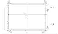Klıma Radyatoru Kondenser (Toyota: Yarıs  1.0 Vvt-I  / 1.3 Vvt-I  05-) 504×340×16