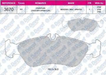 FREN BALATASI ARKA SPRINTER 96>06 LT 28 35 46 96>