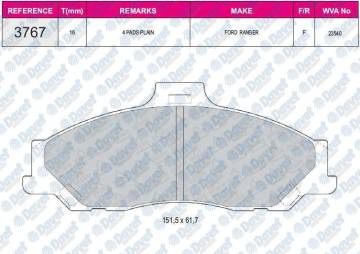 FREN BALATASI ON WVA 23540 FORD RANGER 02->