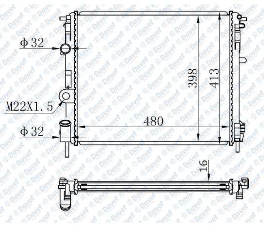 Motor Radyatoru (480×388×16) Clıo 1,2 Kangoo Clıo Symbol 1,5Dcı