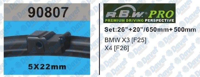 Sılecek Supurgesı 650Mm+500Mm Muz Tıp Aparatlı Bmw X3 F25 10- X4 F26 14-