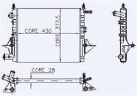 MOTOR RADYATOR TWINGO (96>) / (2 SIRA AL+PL) / (430×377×28)