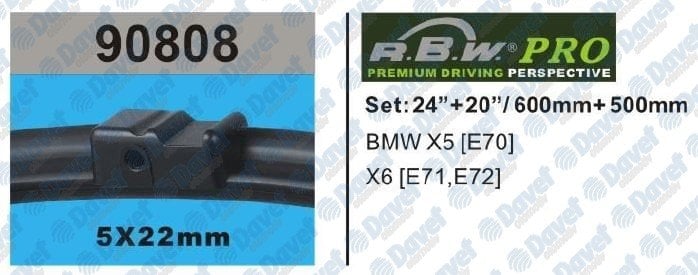 SILECEK SUPURGESI 600MM+500MM MUZ TIP APARATLI BMW X5 E70 07-11 X6 E71 E72 08-12   ####