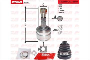 Aks Kafası Dıs Abslı ( Opel : Corsa / Combo C 1.7Dt 1.3 Cdtı 16V 2004-/ Merıva 1.7 01- 1.3 Cdtı 16V 2003-2010 ) 29×22×23