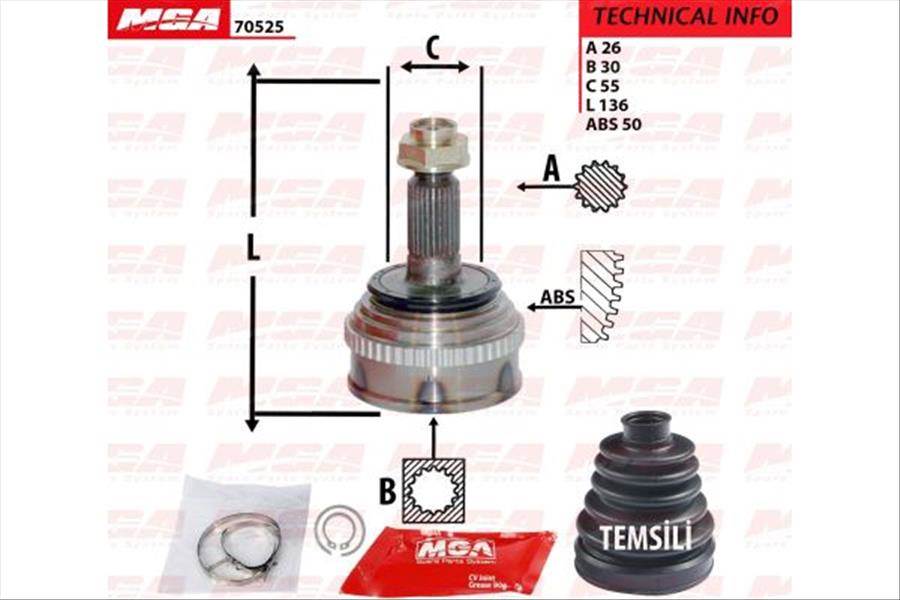 AKS KAFA DIS (ABSLI)-(HONDA: CIVIC 96>00 '' 1.6 VTEC '' ) (26×30×55-50)