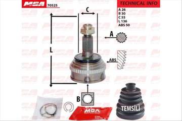 AKS KAFA DIS (ABSLI)-(HONDA: CIVIC 96>00 '' 1.6 VTEC '' ) (26×30×55-50)