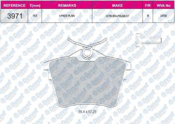 FREN BALATASI ARKA WVA 24765 P308 1.4 1.6 16V 2.0HDI 16V 2007