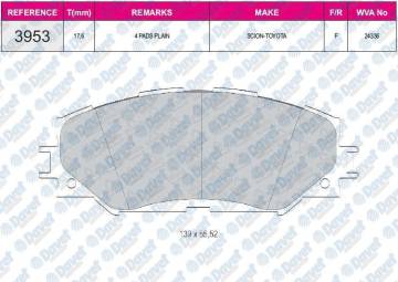 FREN BALATASI ON WVA 24336 TOYOTA COROLLA AURIS 1.4 1.6VVTI BENZINLI 07-12