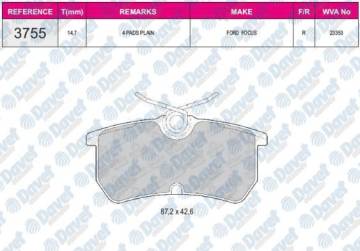 ARKA FREN BALATASI FOCUS 98>05 FIESTA VI 1,0 / 1,5TDCI / 1,6TI 12 />15
