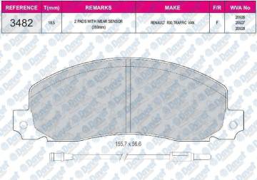 FREN BALATASI ON WVA 20926 RENAULT TRAFIC VAN 1.4 1.6 1.7 2.0 2.5 91->