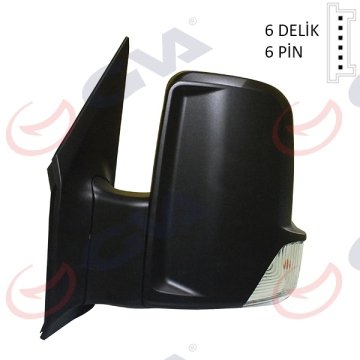 DIŞ DİKİZ AYNASI ELEKTRİKLİ SOL MB SPRINTER 06=> (ISITMALI+SİNYALLİ+KONVEKS CAM) VM-6049EHL
