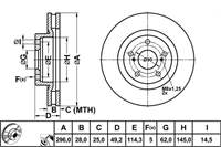 FREN DISK ON HAVA KANALLI 296-5 (TOYOTA: RAV4 06>11/CAMRY 06>11 )