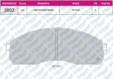 FREN BALATASI ON WVA 23649 KIA PREGIO 00-05 KIA CARNIVAL 01-05 H100 CIFT TEKER