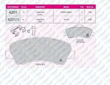 ON FREN BALATASI P301 C ELYSEE EB2 (1.2VTI 12V) / EC5 (1.6VTI 16V) P308 II 2013> (MANDO TIPI)