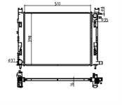 SU RADYATORU (BRAZING) 16MM  ( RENAULT : CLIO IV 1.2 1.5 DCI DACIA : LODGY / DOKKER 1.5 DCI 1.6 5-6 VITES )  510×398×16