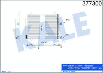 Klima Kondenseri C8-Ulysse-Expert (Al/Al) (560X450X16)