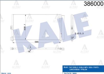 RADYATÖR KLİMA DOBLO 01-10 1.3JTD-1.9JTD / PUNTO 99-09 1.3JTD / IDEA 03=> 1.2-1.3JTD
