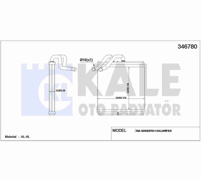 RADYATÖR KALORİFER SORENTO 03-06 BRAZING