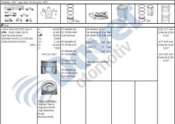 Motor Pıston Segman Lınea Grande Punto Doblo 1,3Jtd 16V Euro5 Astra H Corsa D 1,3Cdtı 16V Multıjet 90 Beygır Euro5 (69,60Mm) / (0,40 Degiskenli)