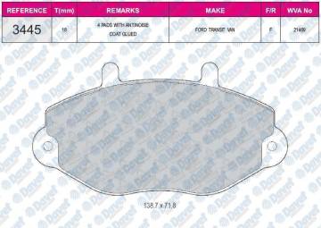 FREN BALATASI ON WVA 21469 FORD TRANSIT T15 TOURNEO 91-00