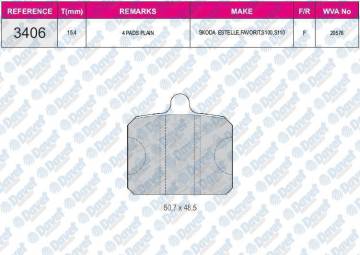 FREN BALATASI ON WVA 20576 SKODA 110 120 77-90