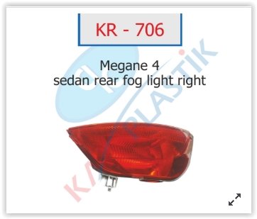 ARKA SİS FAR LAMBASI SAĞ MGN 4 (SEDAN MODEL)