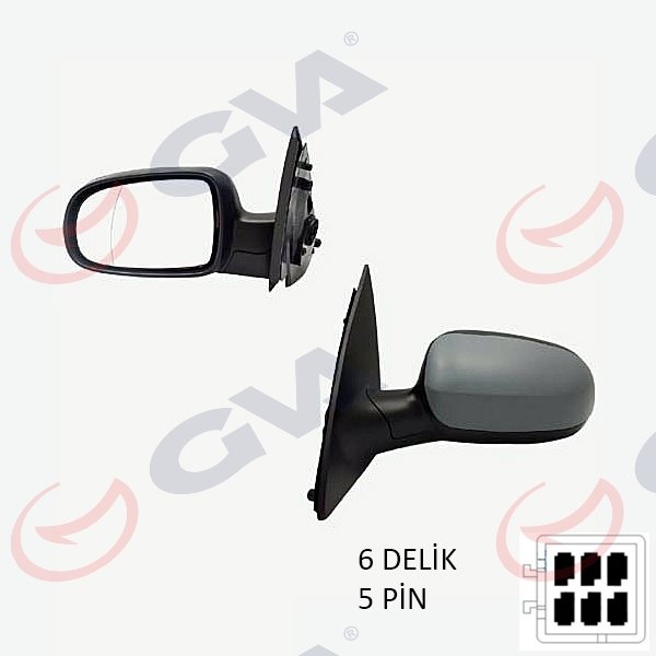 DIŞ DİKİZ AYNASI SOL CORSA C 01> ELEKTRİKLİ+ISITMALI+ASTARLI+ASFERİK 5 FİŞ VM-200EHPAL