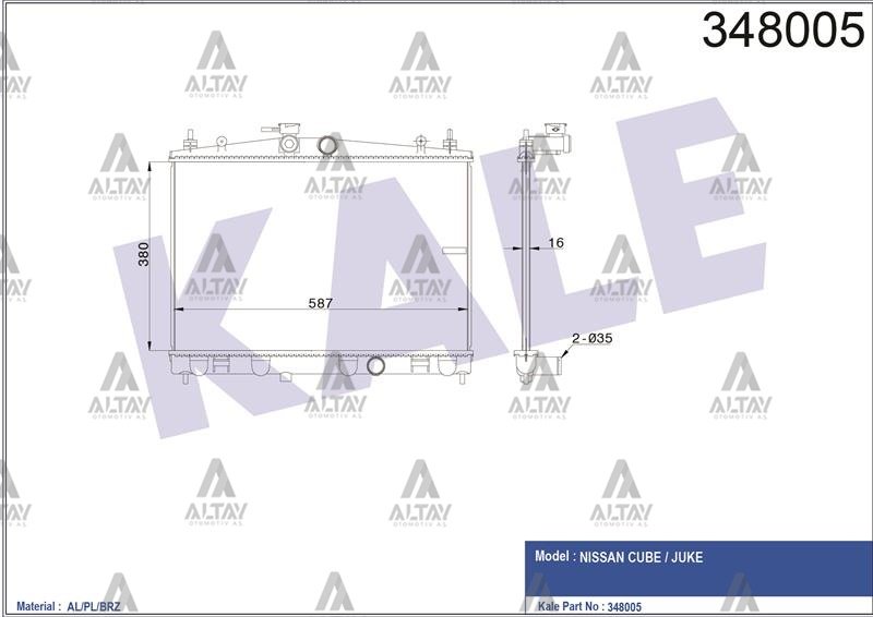 RADYATÖR SU JUKE 10-15 1.6 16V M-T BRAZING
