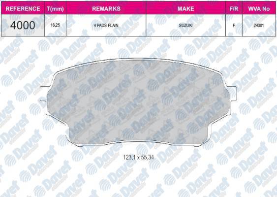 FREN BALATASI ON WVA24301 GRAND VITARA 05-07