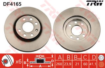 ÖN FREN AYNASI CORSA C Z14 Y17DT(00-03)1.3CDTİ03=>COMBO 01-03 1.3CDTİ 04=>TIGRA 04=>(260x23.9x6DL)