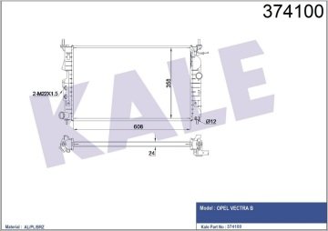 MOTOR SU RADYATORU M.T VECTRA B X25XE 608×358×22