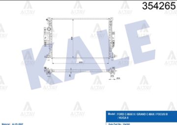 RADYATÖR SU FOCUS III 11-15 / C-MAX II 10=> / KUGA II 13=> / 2.0-1.5 ECOBOOST A-T/M-T BRAZING