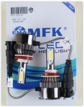 (300-04) Ampül 12V H11 Led Xenon Set (Cob Led) (Tek Devre)