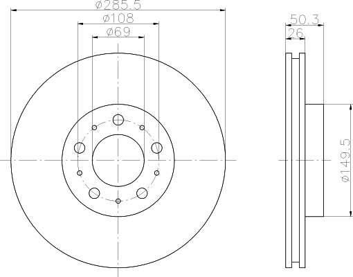 FREN DISKI ON 286 /26 23 MM HAVA KANALLI KAPLAMALI VOLVO S60 S80 V70 00-