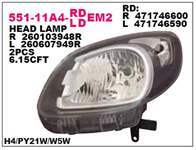 ON FAR SAG RENAULT KANGOO 13- SIYAH