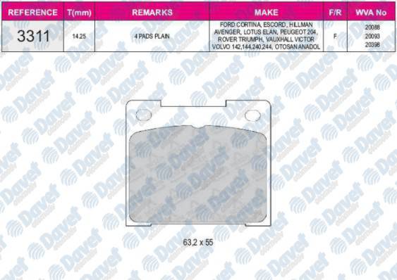 FREN BALATASI ON WVA 20088 ANADOL BM 67->
