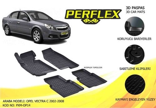 PASPAS 3D X-MAT HAVUZLU OPEL VECTRA C (03-08) (SİYAH)
