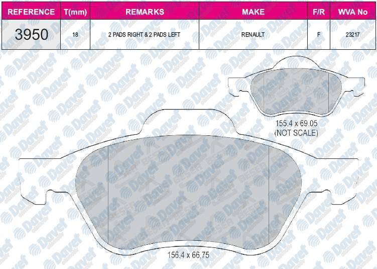 FREN BALATASI ON WVA 23215 LAGUNA II MEGANE II 05->