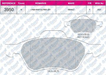 FREN BALATASI ON WVA 23215 LAGUNA II MEGANE II 05->