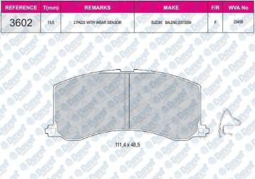 FREN BALATASI ON WVA 23400 SUZUKI BALENO SY 413 ESTEEM 1.3 1.6 95=>