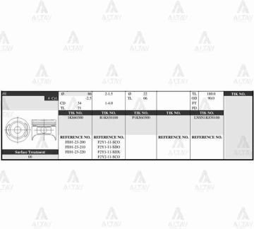 PİSTON TAKIM 626 2.0L /  88-91 /  86.50mm / F8-FE / 0.50