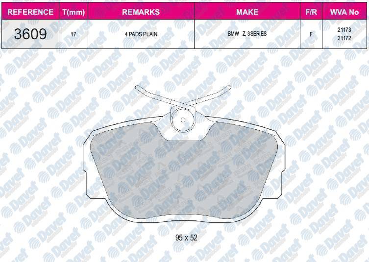FREN BALATASI ON WVA 21173 BMW E30 82-90