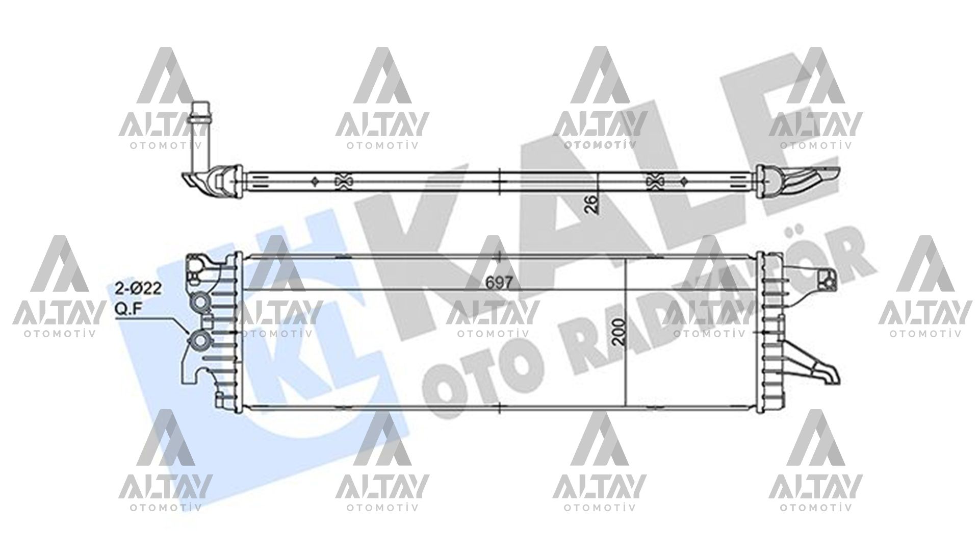 TURBO RADYATÖRÜ (INTERCOOLER) TRANSPORTER 16=> CXGB-CXHB 102-114 HP BRAZING