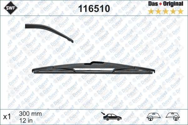 SILECEK SUPURGESI 300mm ARKA TWINGO 03 / 93> YARIS 02 / 01> (SWF)