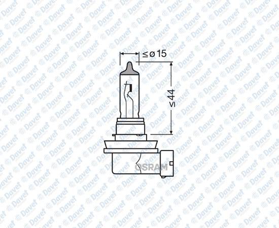 12V STANDART H11 AMPUL 55W