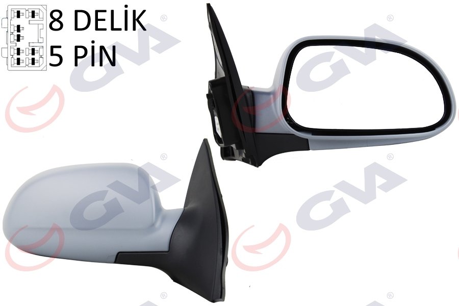 DIŞ DİKİZ AYNASI SAĞ LACETTİ 05> ELEKTRİKLİ+ISITMALI+ASTARLI+KONVEKS 5 FİŞ VM-395EHPR