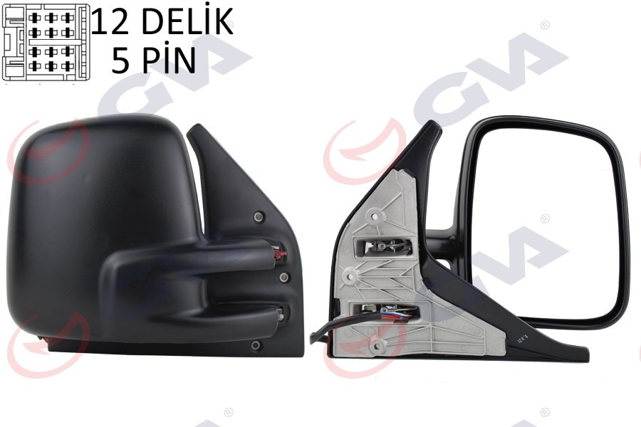 DIŞ DİKİZ AYNASI SAĞ TRANSPORTER T5 CARAVELLE 04> ELEKTRİKLİ+ISITMALI+ASTARLI+KONVEKS 5 FİŞ VM-373EHPR