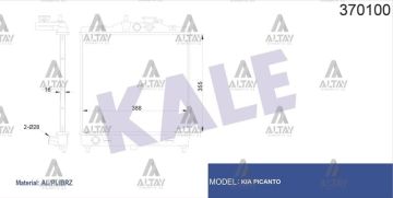 RADYATÖR SU ATOS 06-09 1.0 / PICANTO 04=> 1.0 - 1.1 / 395x355x16 M-T BRAZING